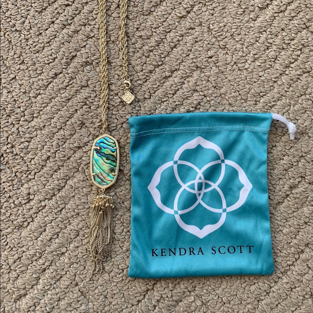 Kendra Scott Rayne Tassel Necklace, EUC, Abalone